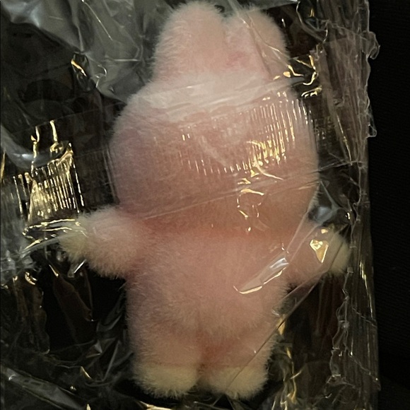 Miniature Labubu Light Pink Velvet Figurine Standing Style 1.5 Inches - Picture 3 of 3